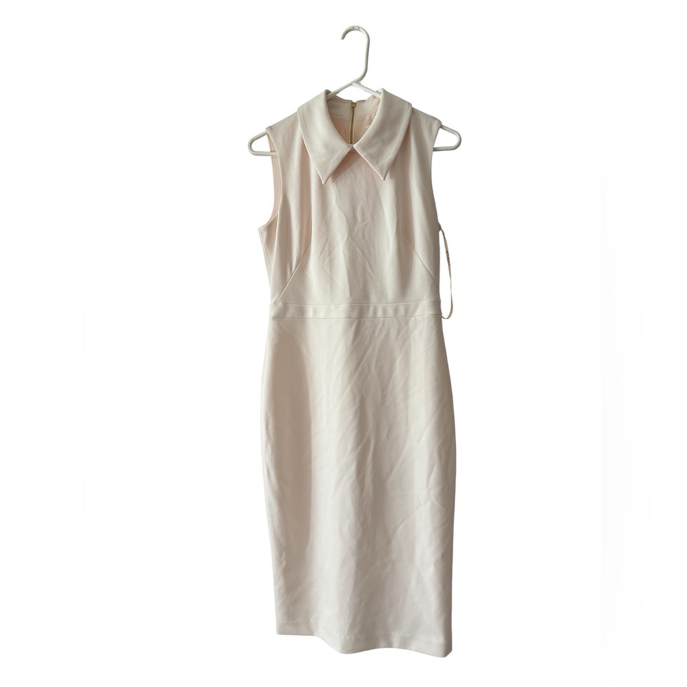 Calvin Klein Collection Pale Pink Sleeveless Midi Sheath Dress